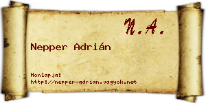 Nepper Adrián névjegykártya