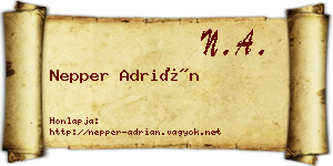 Nepper Adrián névjegykártya